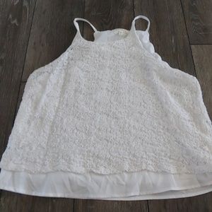 Monteau white lace detail tank